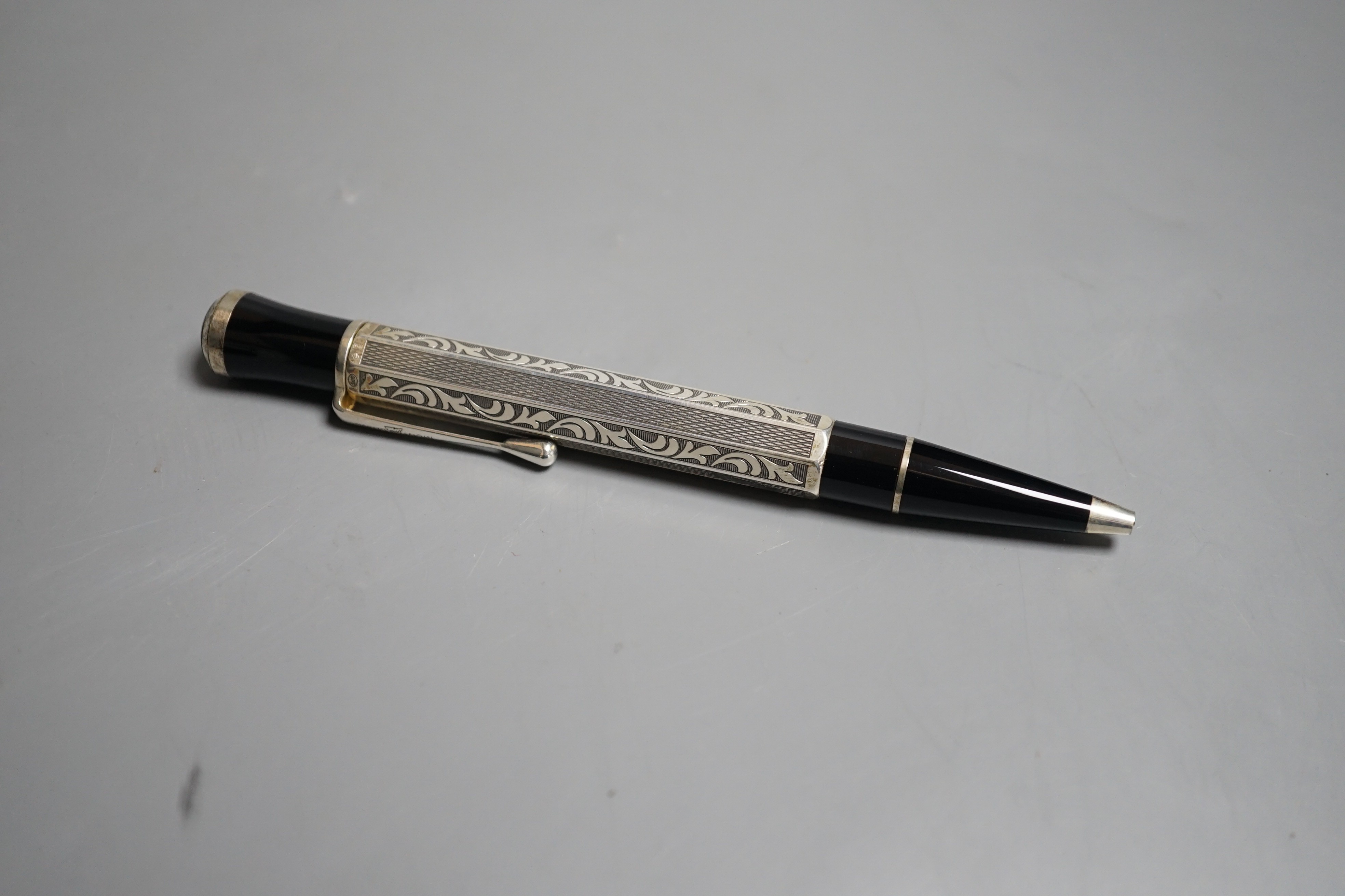 A Montblanc Marcel Proust ballpoint limited edition pen, boxed with service guide